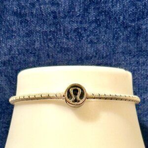 LULULEMON Logo Charm Glow On Hair Tie / Stretchy Reflective Bracelet Cream White